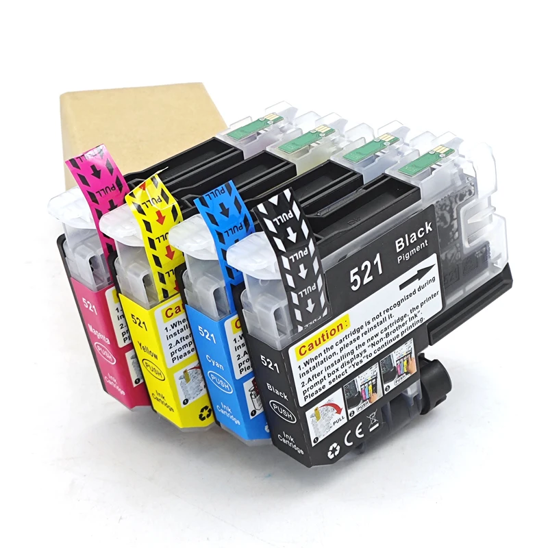 European 1Set LC521 LC-521BK M Y Ink Cartridge Compatible For Brother DCP-J1260W J1310DW DCP-J1313DW J1360DW J1460DW Printers