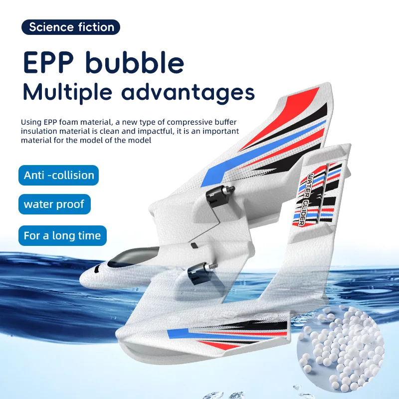 Amphibious Waterproof Gyro Stabilized RC Plane Boat EPP Foam Water Land Flying Airplane Fixed Wing Aircraft Toys Gift for Boys