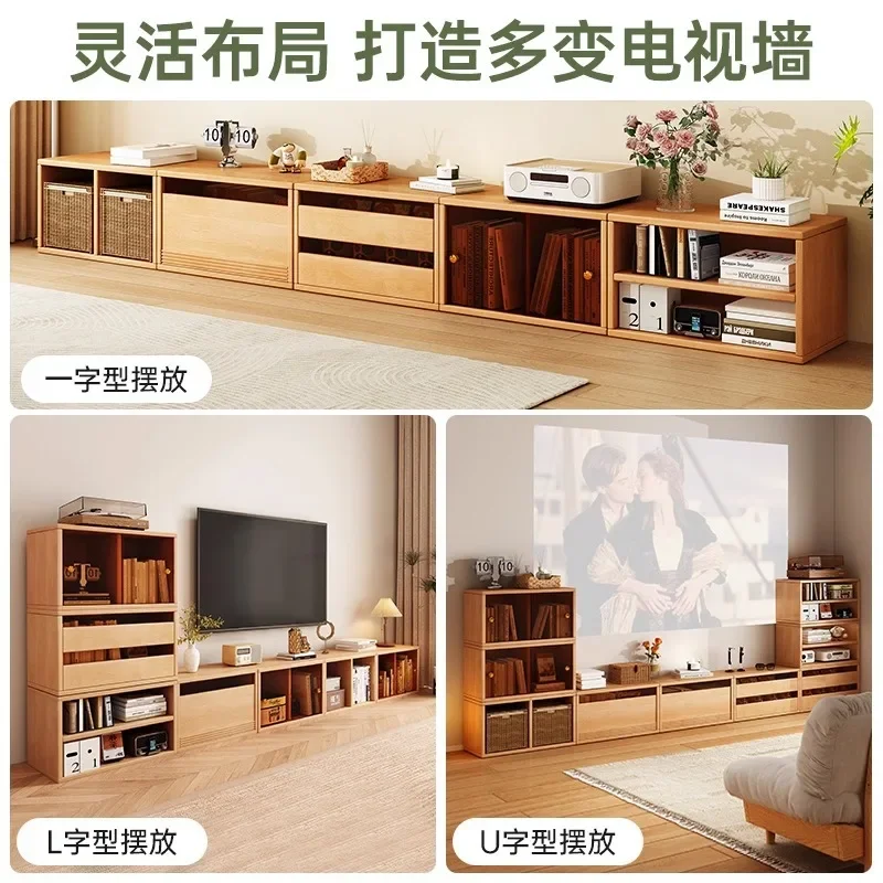 TV cabinet Living room Home floor combination Multifunctional storage cabinet Locker Modular free combination lattice cabinet 4
