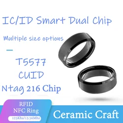 CUID T5577 Dual Chip Clone Ring NFC 1K S50 Rewritable Token RFID Smart Chip Badge 125Khz Copy Key IC ID Changeable Card