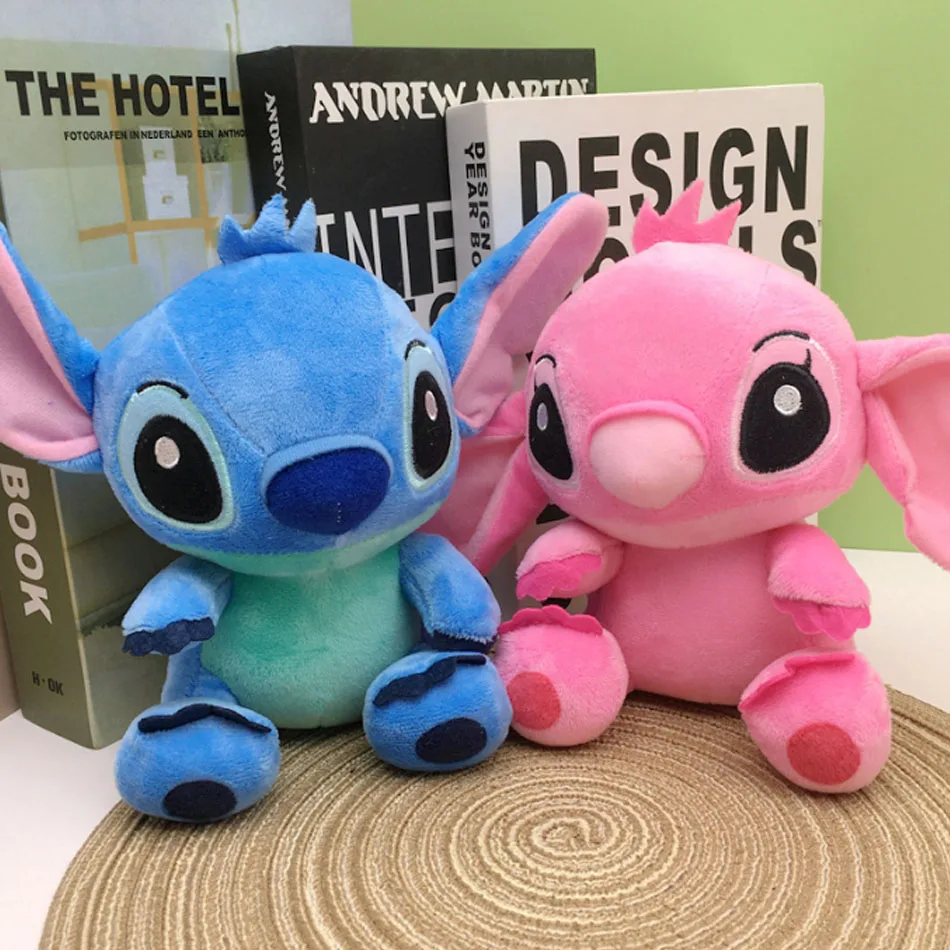 18 سنتيمتر الحجم العملاق ليلو و غرزة زوجين نماذج الكرتون محشوة أفخم أنيمي أفخم اللعب قلادة لعبة وسادة هدايا أعياد ميلاد للأطفال