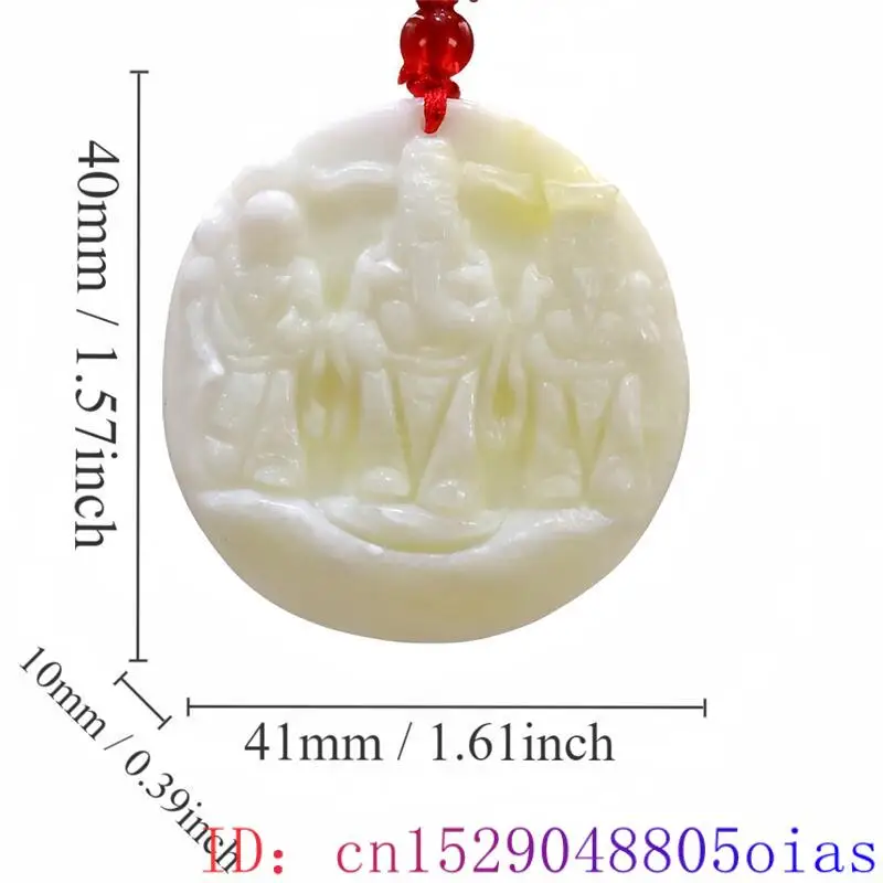 Natural White Real Jade God Pendant Necklace Carved Jewelry Accessories Luxury Gift Vintage Designer Gemstones Amulet Chinese