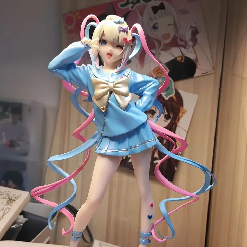 Needy Girl Overdose Anime-Figur mit Katze, Actionfiguren, Virtual Uploader, PVC-Sammlungsmodell, Ornamente, Spielzeug, Geburtstagsgeschenke