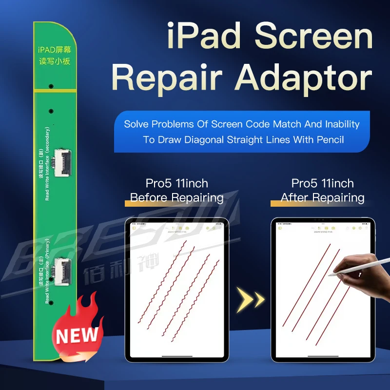 JC V1SE V1SPRO iPad Screen Repair Adaptor For Screen code match andinability to draw diagonal straight lines with Pencil Repair