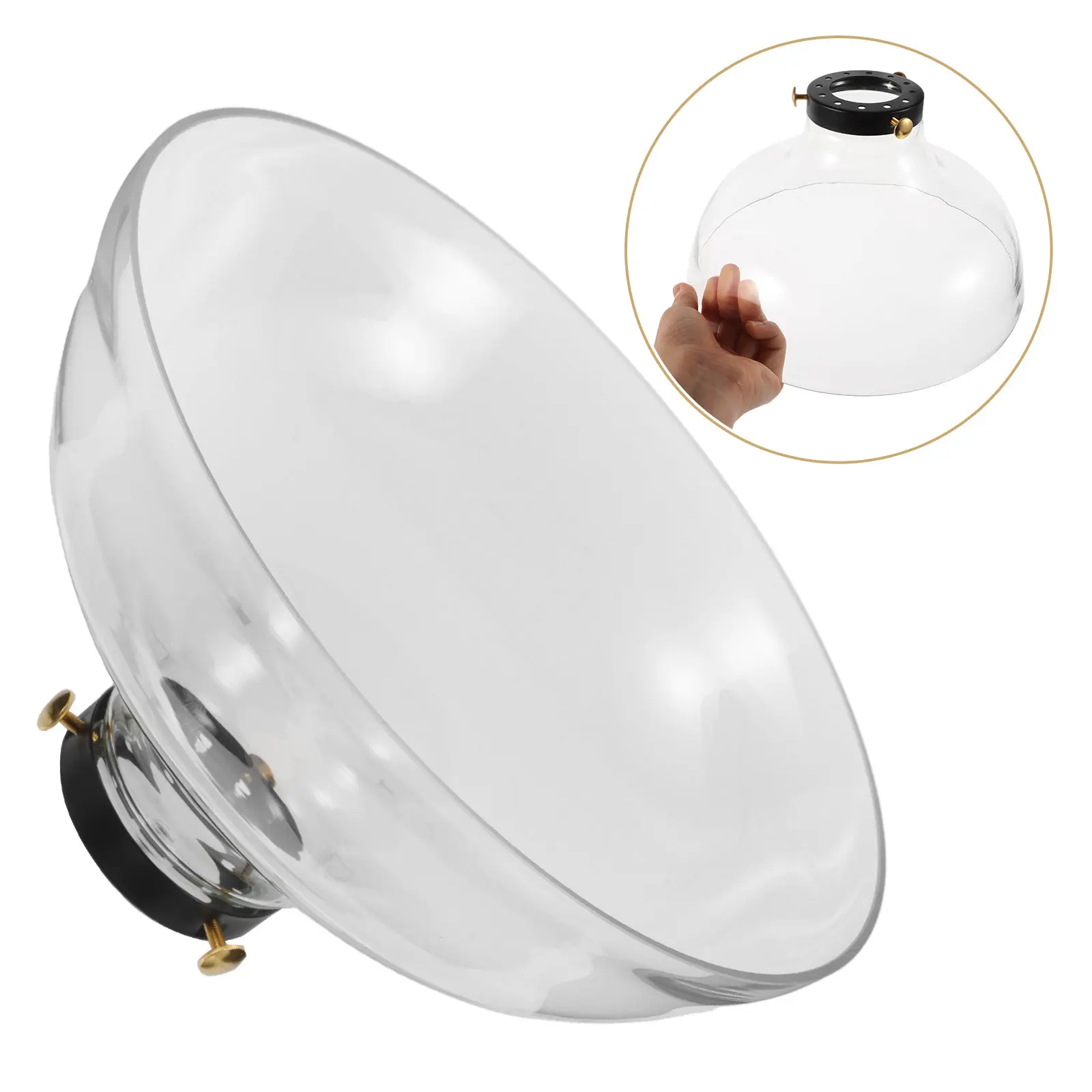 

Glass Lampshade Funnel Shape Hand Blown Heat Resistant Borosilicate Transparent Replacement for Dining Room E26 E27 Lighting