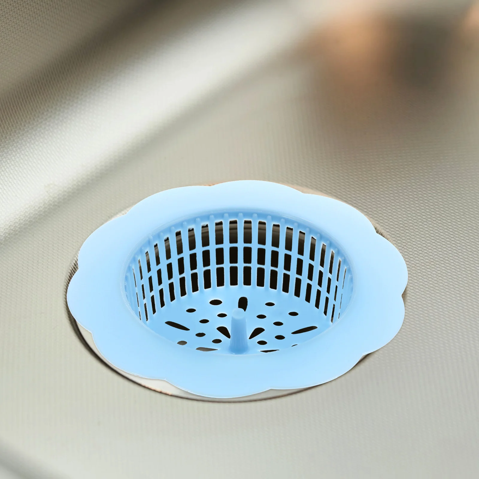 

8 Pcs Blocking Sink Strainer Drain Filters Kitchen Bath Hair Catcher Food Bathtub Drain Covers Residue Sewer Floor Blue