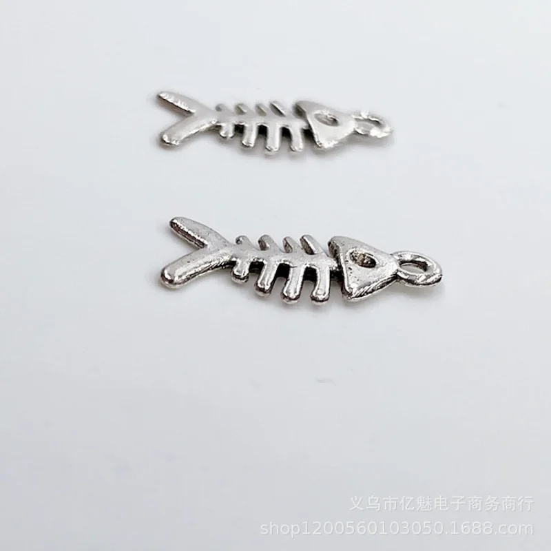 Factory Direct Sales 100Pieces diy Combined 15mm Fishbone Pendant Necklace Clothing Bookmark Decorative Accessories Pendant