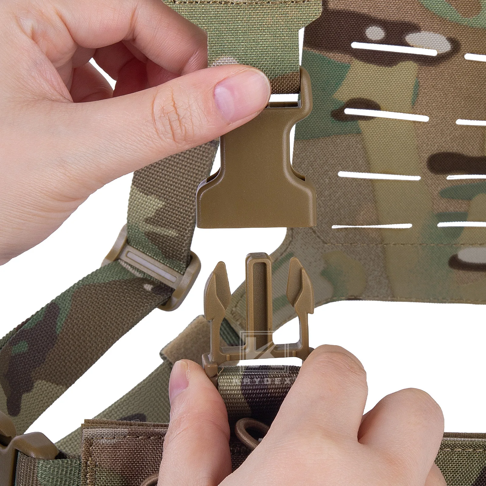 KRYDEX Taktischer Brustgurt mit Rücken-MOLLE-Panel und zusätzlichem Ladesystem für Airsoft-Ausrüstung und Zubehör – Detail 7