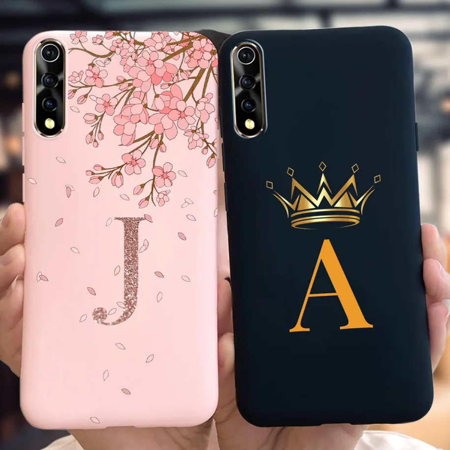 For vivo S1 Case 1907 V1913A Phone Cover Cute Letters Crown Shockproof Bumper For Vivo V17 Neo Funda For Vivo Z5 IQ00 855 Bumper