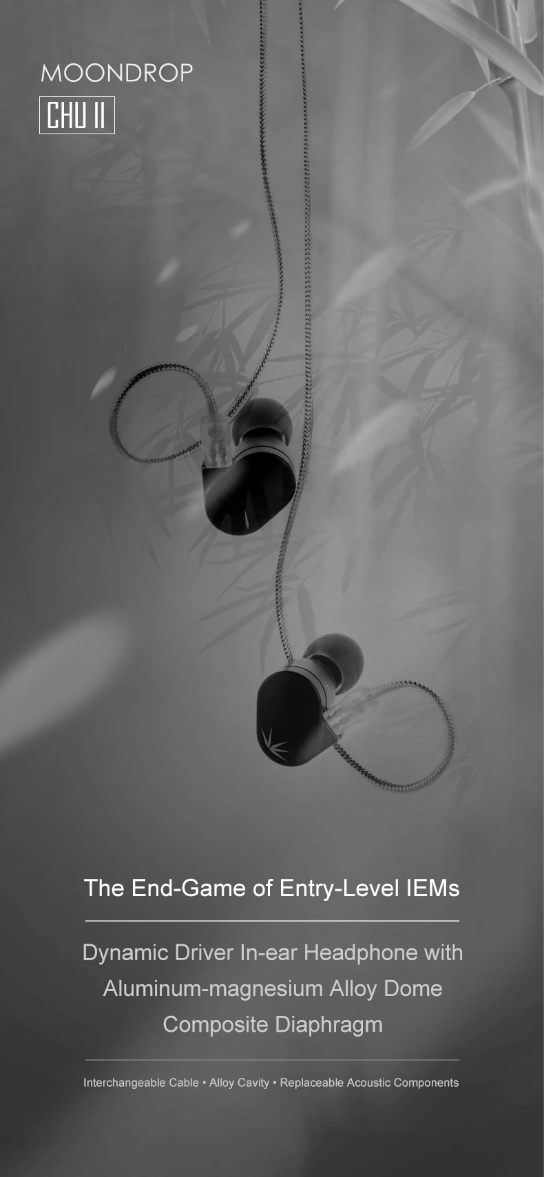 MOONDROP CHU II In-Ear-Kopfhörer, leistungsstarkes, dynamisches Treiber-IEMs, austauschbares Kabel – Detail 2