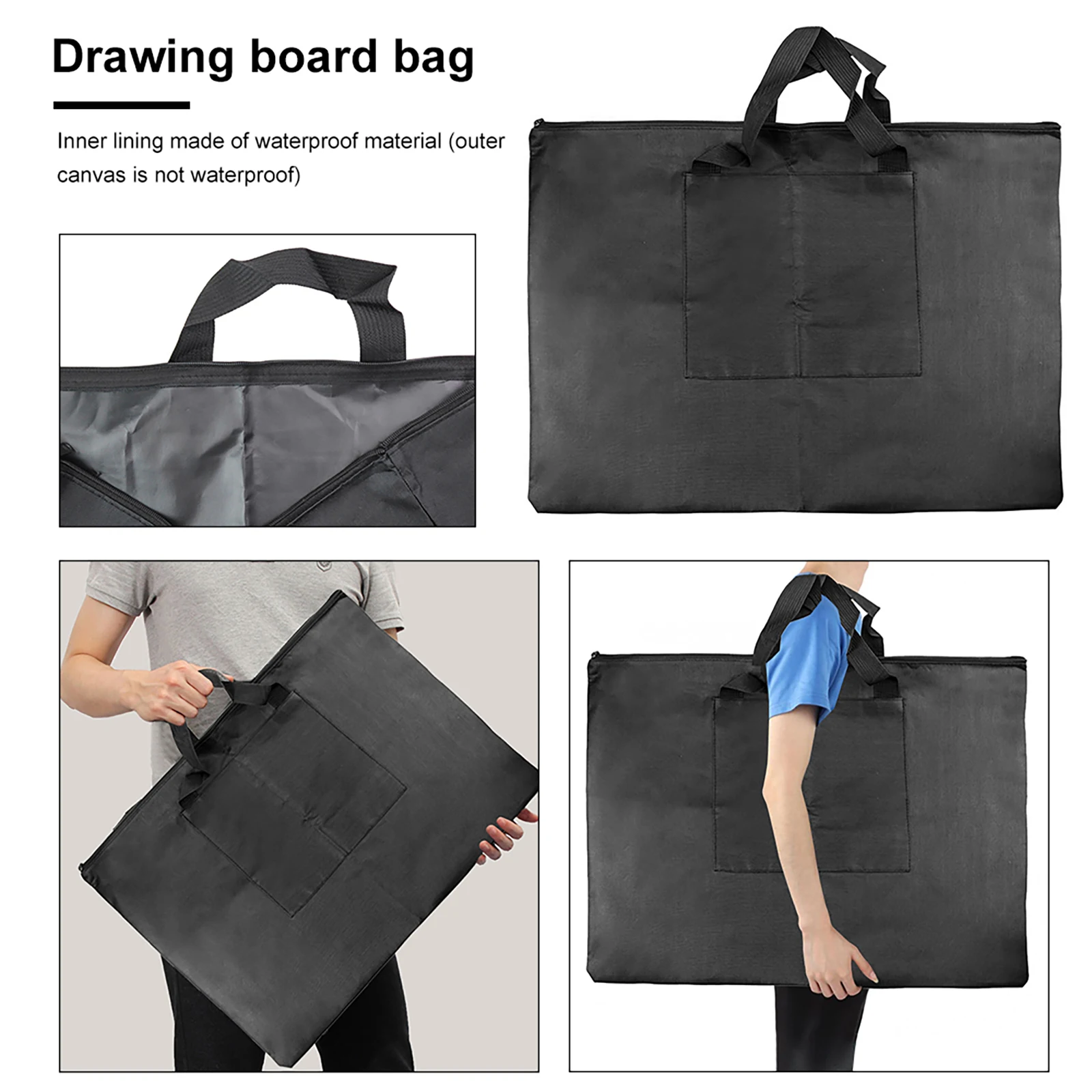 Painting Sketch Bag with Outer Pocket and Handle Student Carrying Storage Bag Art Portfolio Tote Bag for Artist Student Art Work