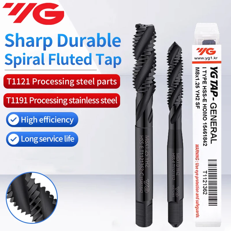 UT TAP YG T1121 Spiral Fluted Tap M2 M2.5 M3 M3.5 M4 M5 M6 M7 M8 M10 M12 Spiral Tap Processing: Alloy Steel, Etc
