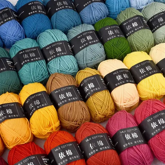50g mleko bawełna przędza do szydełkowania 4ply Knitting wełna robótki barwione Lanas na szydełku rzemiosło dzianinowa czapka lalki szalik DIY Knitting