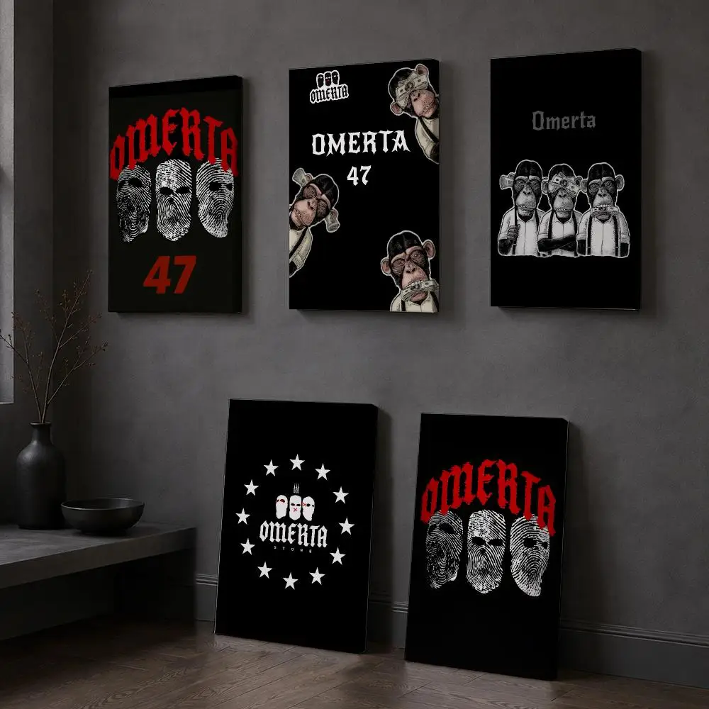 Rapper O-Omerta 47 Maes Framed Wall Painting Wooden Framed Canvas Poster Wall Art HD Waterproof Print Home Decor
