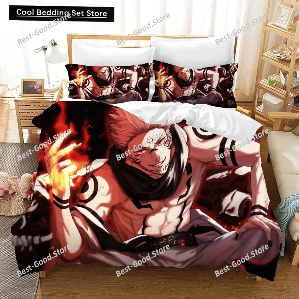 Jujutsu Kaisen Duvet Cover Cool Bedding Set Japanese Famous Animation Set Special for Adults and Children's Room Decoration 032