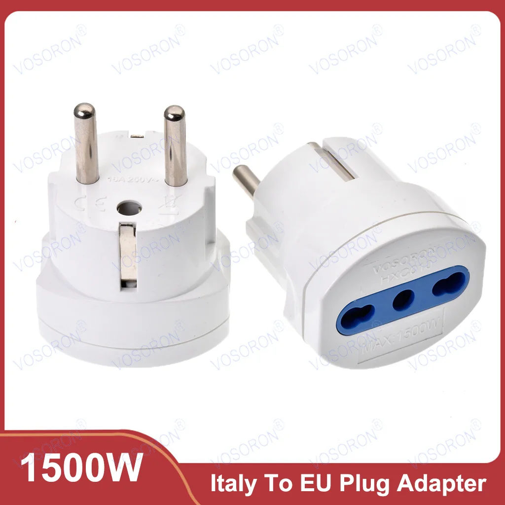 Italy to Europe Plug Adapter,Type L Plug Converter for Charging iPhone,MacBook,Camera in France,Germany,Spain,Greece,Turkey