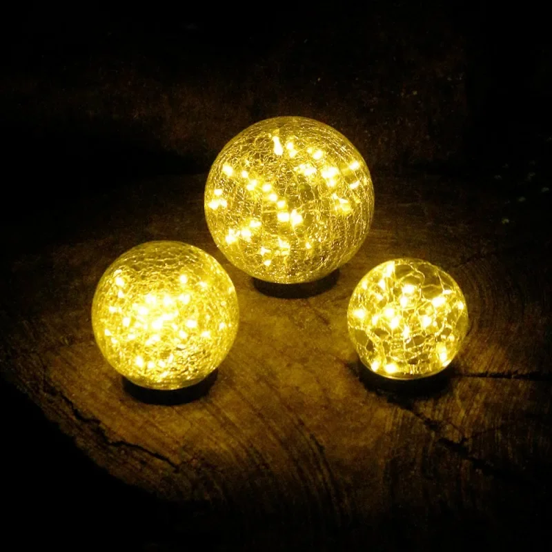 Cracked Glass Outdoor Waterproof LED Solar Garden Lights for Patio, Park, Yard, Walkway, Path, Holiday Decoration