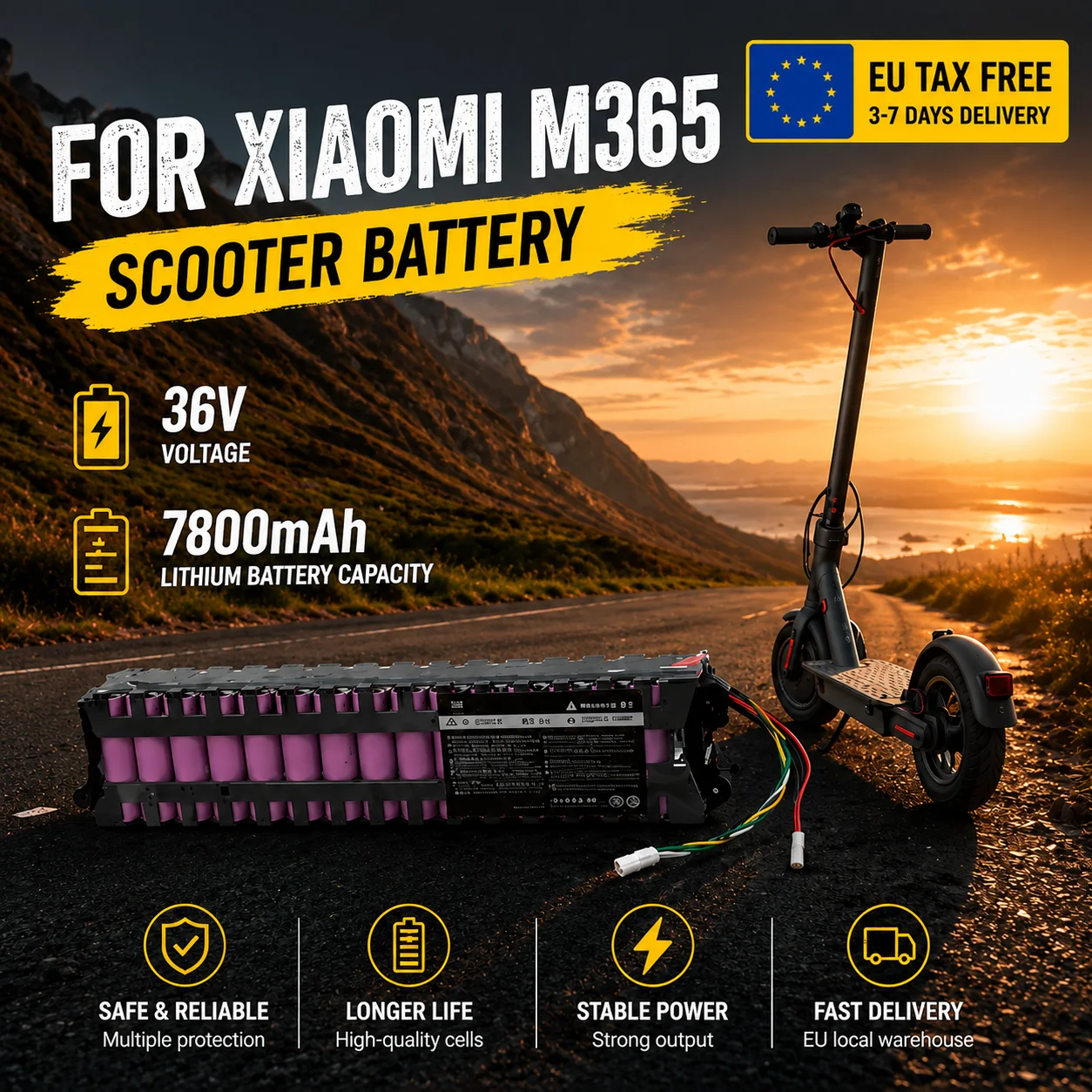 10S3P 36V 7,8Ah Mobilitätsbatterie für M356 M365 18650 Lithium-Elektro-Scooter-Batterie 7800mAh Wasserdichtes BMS