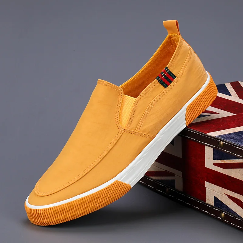 

2026 new men's canvas shoes, high-quality one foot board shoes, casual breathable street hiking No straps breathable comfortable