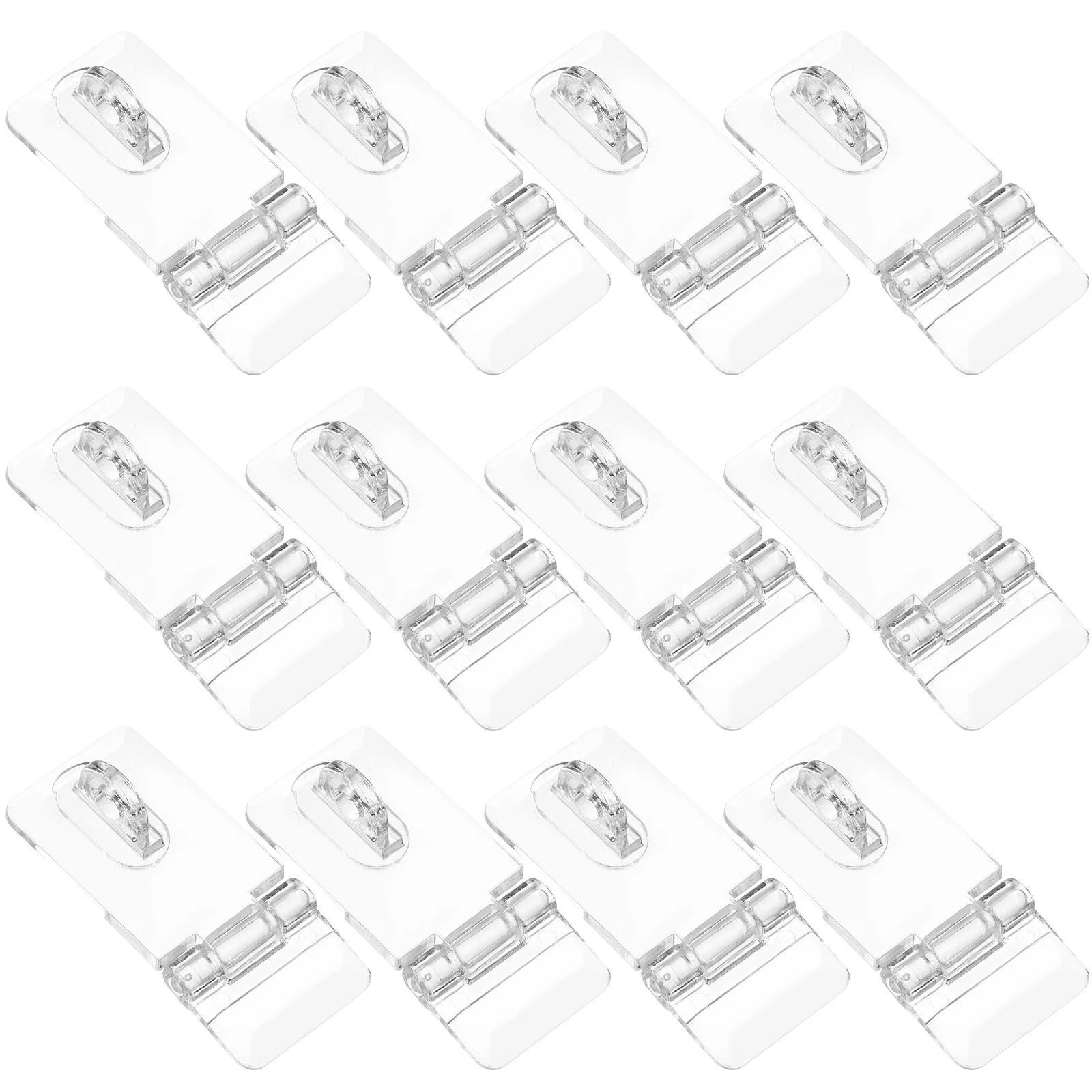 

12 set Transparent Acrylic Hasp Buckle Locks Flat Mount Jewelry Box Cabinet Plastic Hinge Latch Closure Glue-On Easy Install