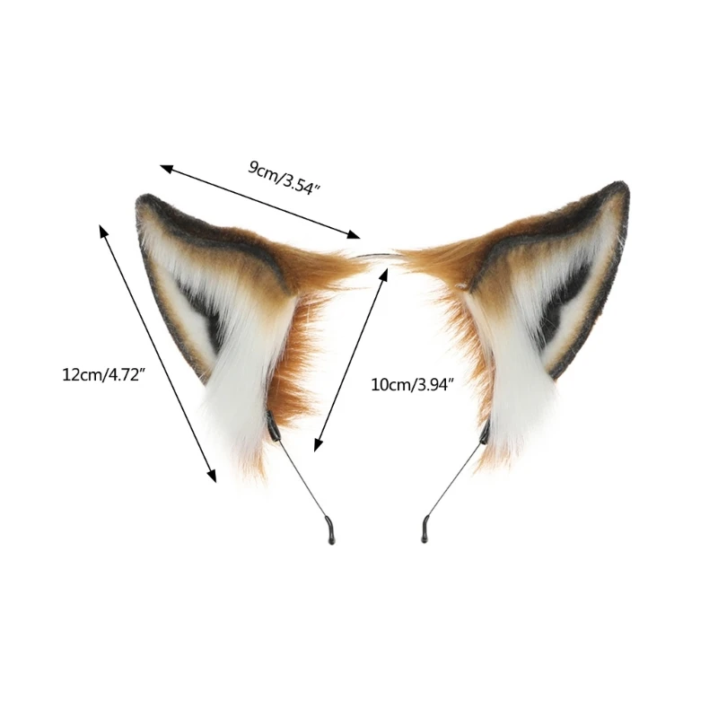 Futrzane ucho Anime Cosplays akcesoria do włosów uszy zwierząt urocza lisowa opaska urocza pluszowa nakrycie głowy dla impreza przebierana