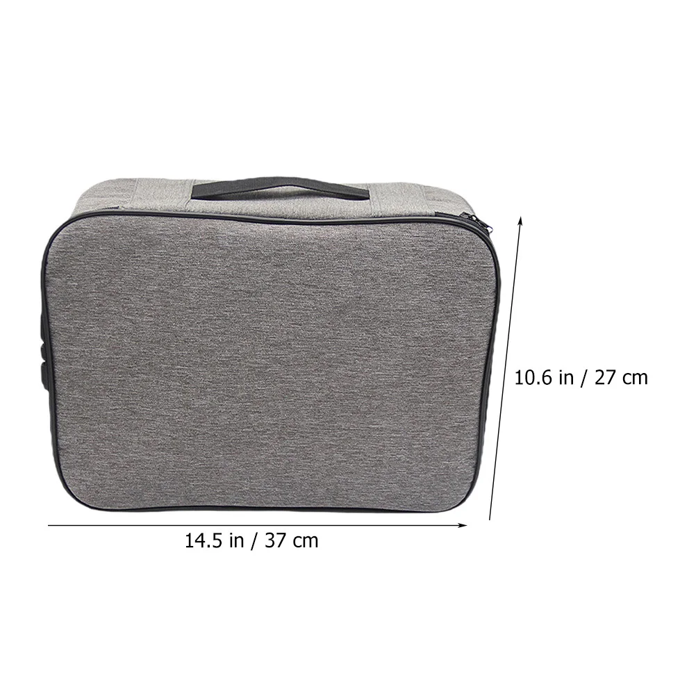 

Combination Lock Document Organizer Bag Secure File Storage Box for Travel Home Office Important Paper Management