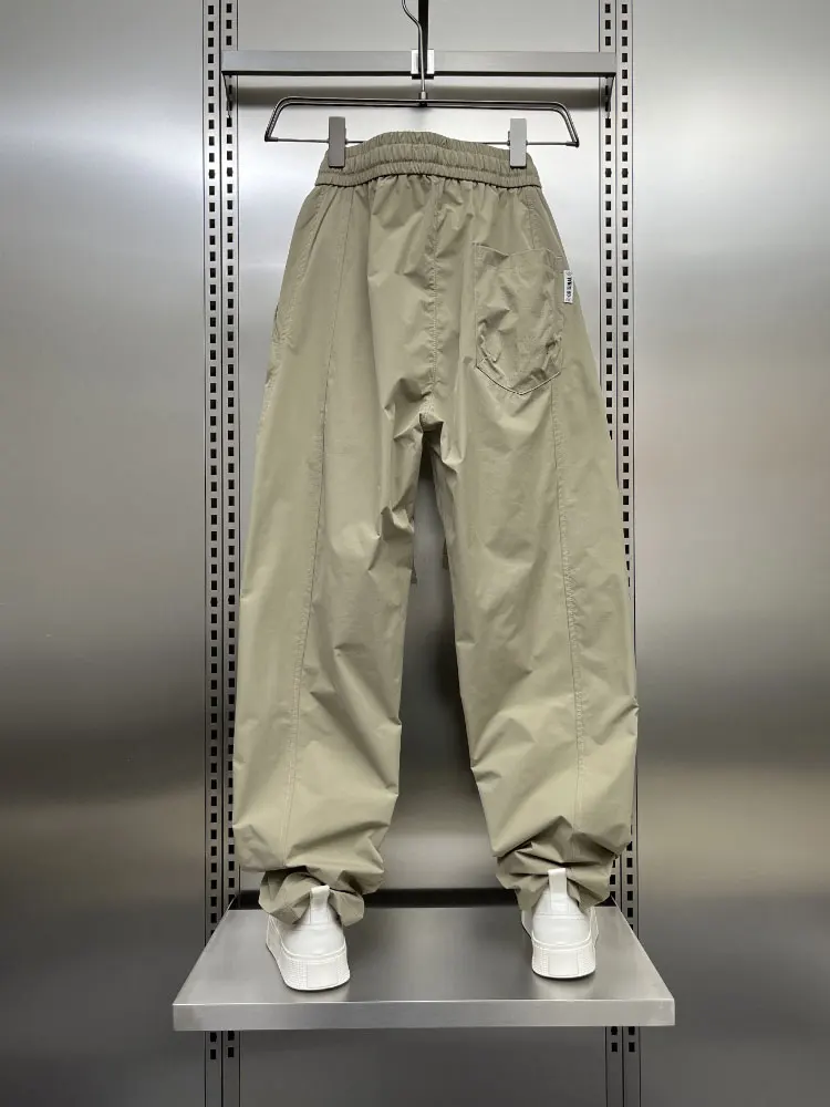 メンズ夏快適な通気性冷感カジュアルパンツストレートレッグルーズフィット作業服ズボントレンディなハーランパンツ