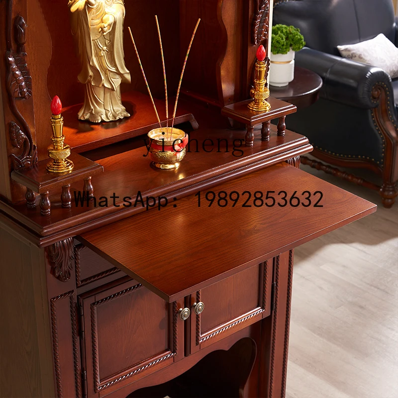 a1 solid wood shrine shrine stand cabinet God of Wealth offering table Household Buddha statue offering table