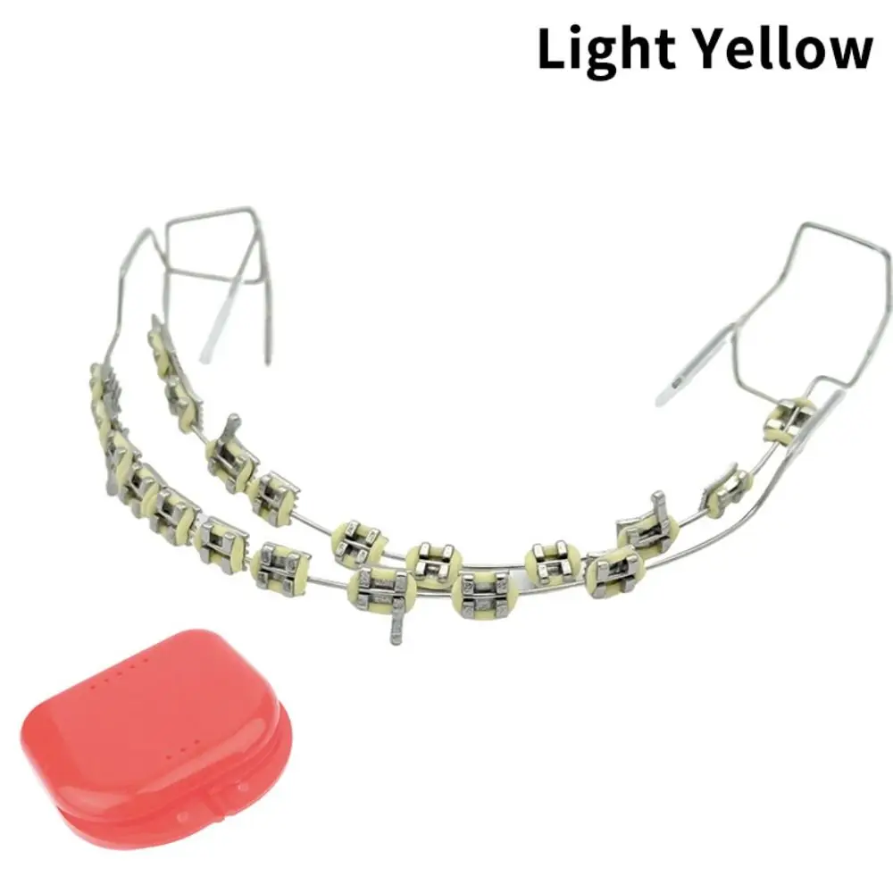 

Colorful Temporary Tooth Decoration with Box Dental Decorations Orthodontic Ligature Ties with Metal Wires Fake Brackets