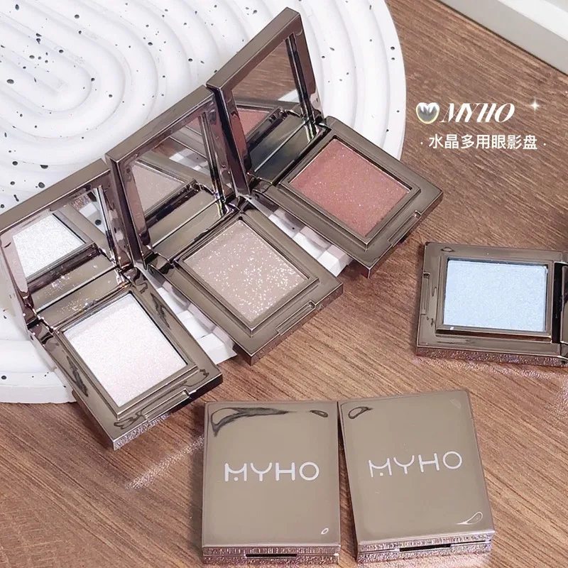 MYHO Monochrome Plate Multi-Purpose Crystal Eye Shadow High Gloss Cream Powder Non Fly Smoke Flash