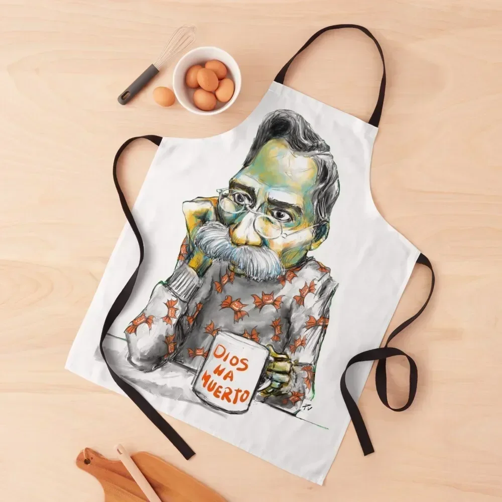 

Friedrich Nietzsche in pajamas Apron Useful Things For Kitchen Women's Dresses Kitchen Utensils kitchen girl Apron
