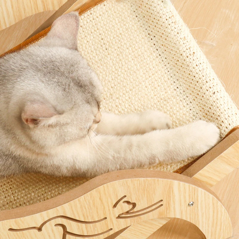 Wooden Cat Scratcher Board Adjustable Cat Recliner Sisal Cat Sleeping Bed Nest Beach Comfort kitten Sofa Cat Accessories