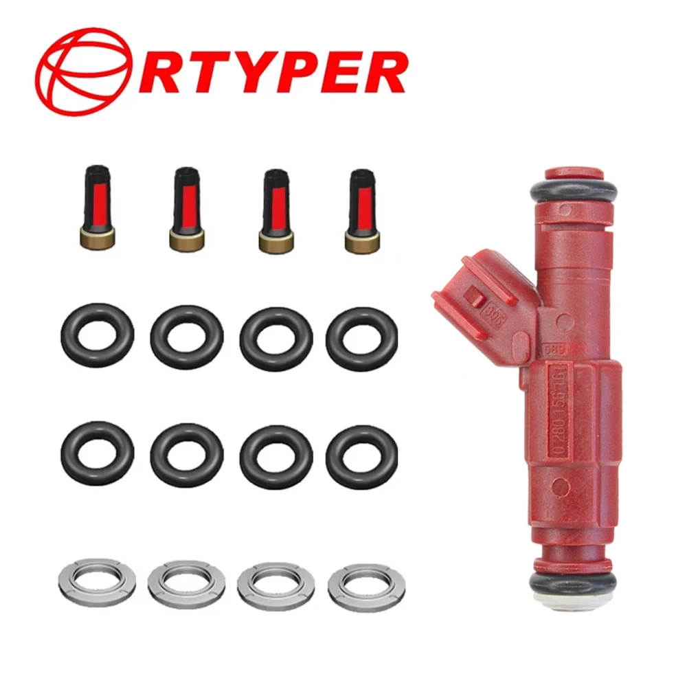 

4 Sets Fuel Injector Repair Kits ForSuitable for Chevrolet Pontiac 0280155968 Ford Focus 0280156161 812-12128 FJ462