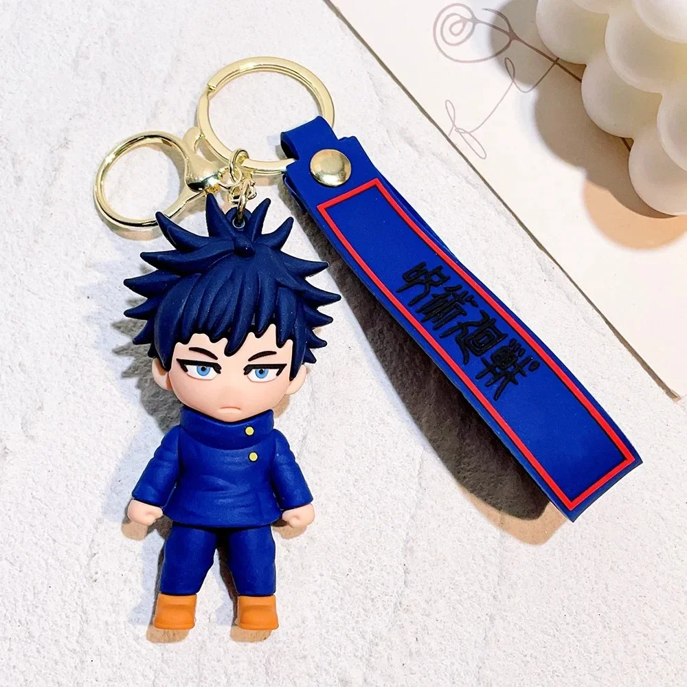 Anime jujutsu kaisen cosplay chaveiro gojo itadori fushiguro kugisaki sukuna kawaii boneca chaveiros para saco pingente chave titular