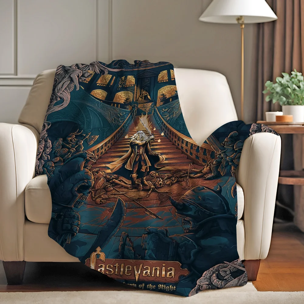 C-Castlevania Symphony Of Night Game Blanket Warm And Soft Suitable For Bedroom Living Room Sofa Bed Office Travel Camping