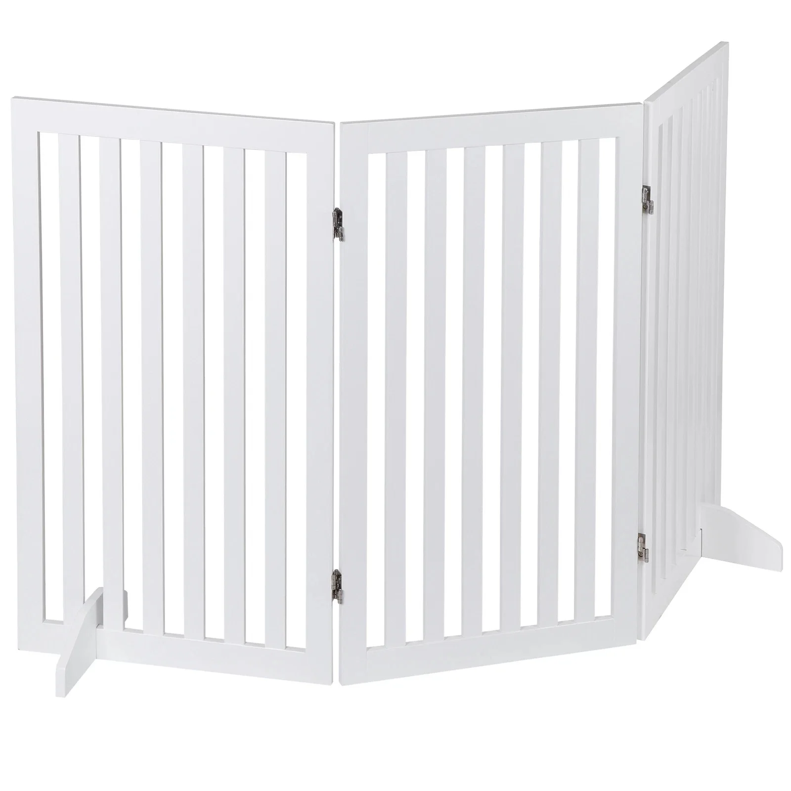 

36'' H Foldable Pet Dog Gate Freestanding Dog Carrier for Doorway Indoor White