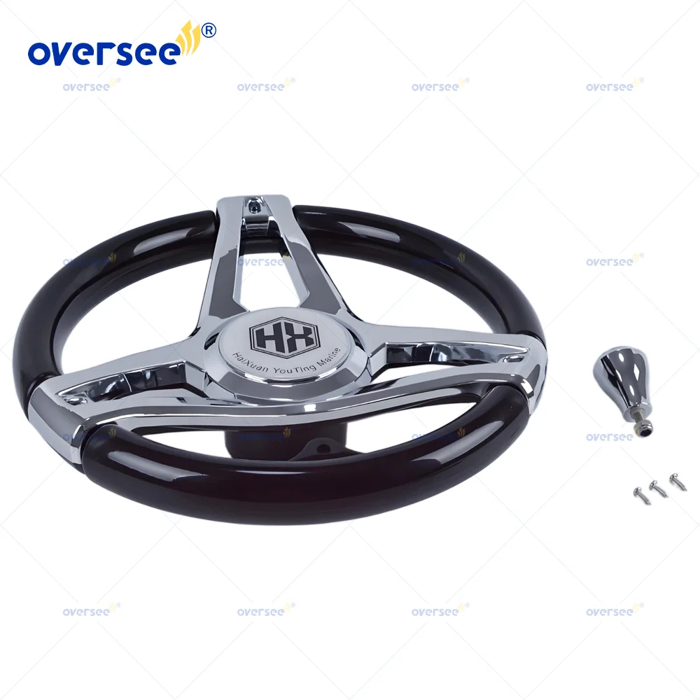 Marine Stainless Steel Steering Wheel for Boats, Yachts, Pontoon Boats Outboard Black