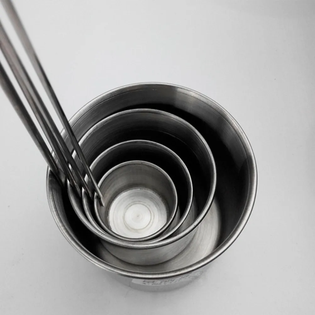 

4Pcs 304 Stainless Steel Wine Dipper Set 50Ml 100Ml 250Ml 500Ml Bartending Measuring Cup for Bar Coffee Ladle