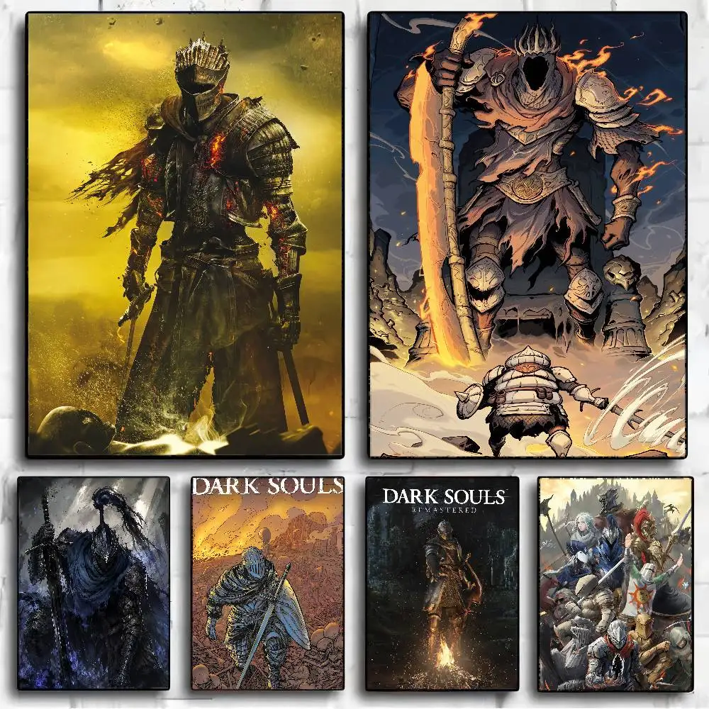 GAME Dark Souls Vintage Posters Sticky Retro Kraft Paper Sticker DIY Room Bar Cafe Kawaii Room Decor