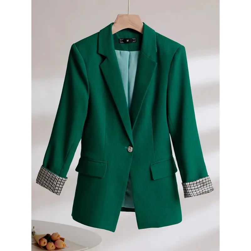 Blazer noir imbibé pour femme, vêtements de travail d'affaires, veste formelle à manches longues, manteau pour femme, tenue de bureau, printemps, automne, 1 pièce