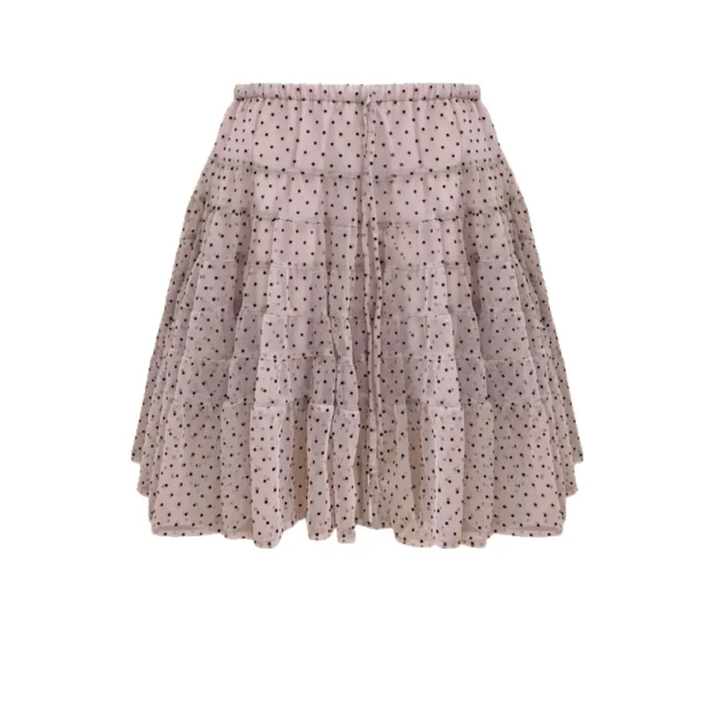Polka Dot Skirt Women's Spring and Summer 2026 A-word Medium Skirt High Waist Skirt
