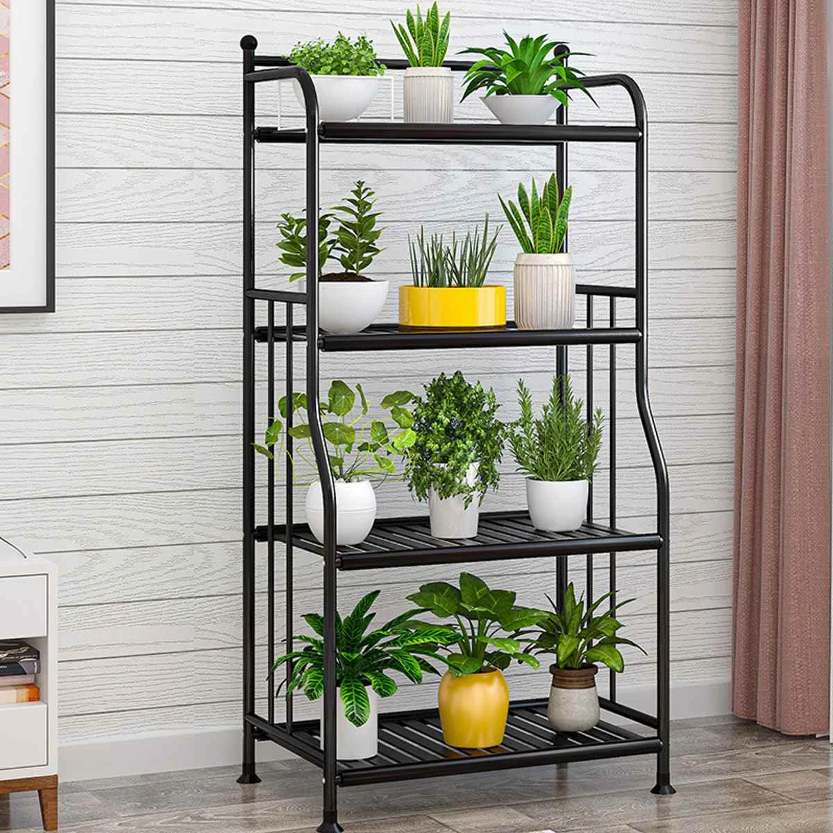 4 layer steel wire shelf unit organizer rack Holder home kitchen storage shelf storage display plant flowers shelf