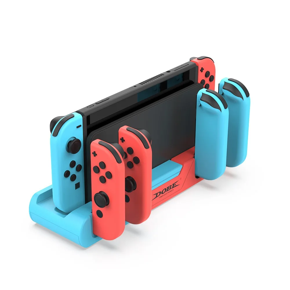 4 in 1 Charger Stand Joycons Charging Station Dock with 2 Game Card Slots for Nintendo Switch/OLED Game Accessories