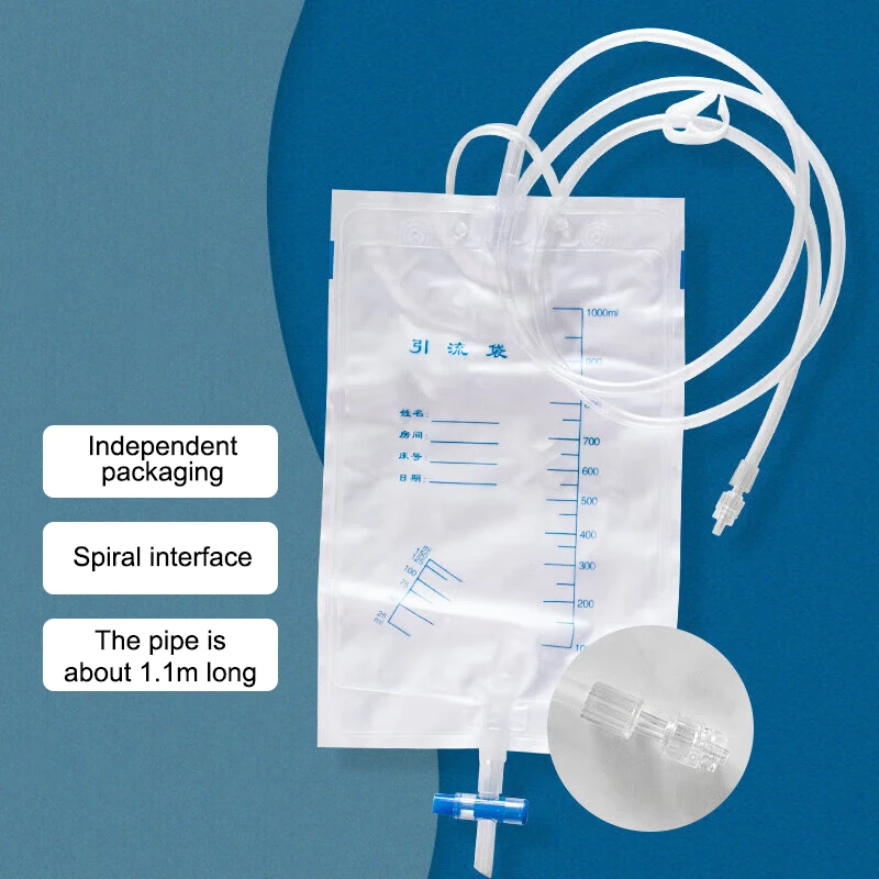 외부 일회용 멸균 소변 가방, PVC 보관 소변 배수 자루, 소변 수집 가방, 교차 밸브 카테터 포함