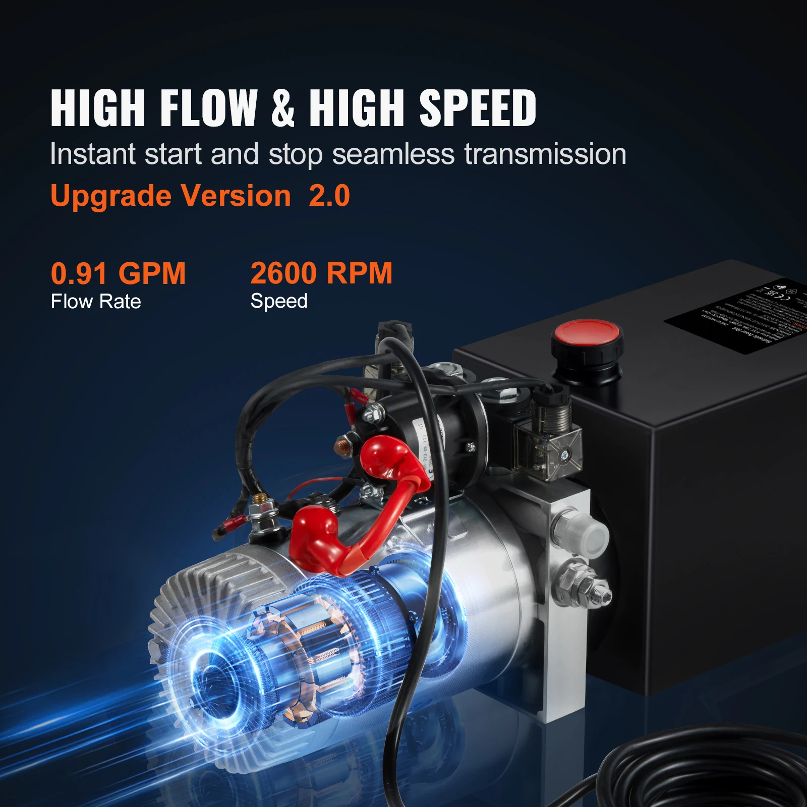 SucceBuy Hydraulic Pump 4-20 Quart Dump Trailer Pump Double Acting Dump Trailer Pump DC 12V Hydraulic Power Unit for Car Lifting