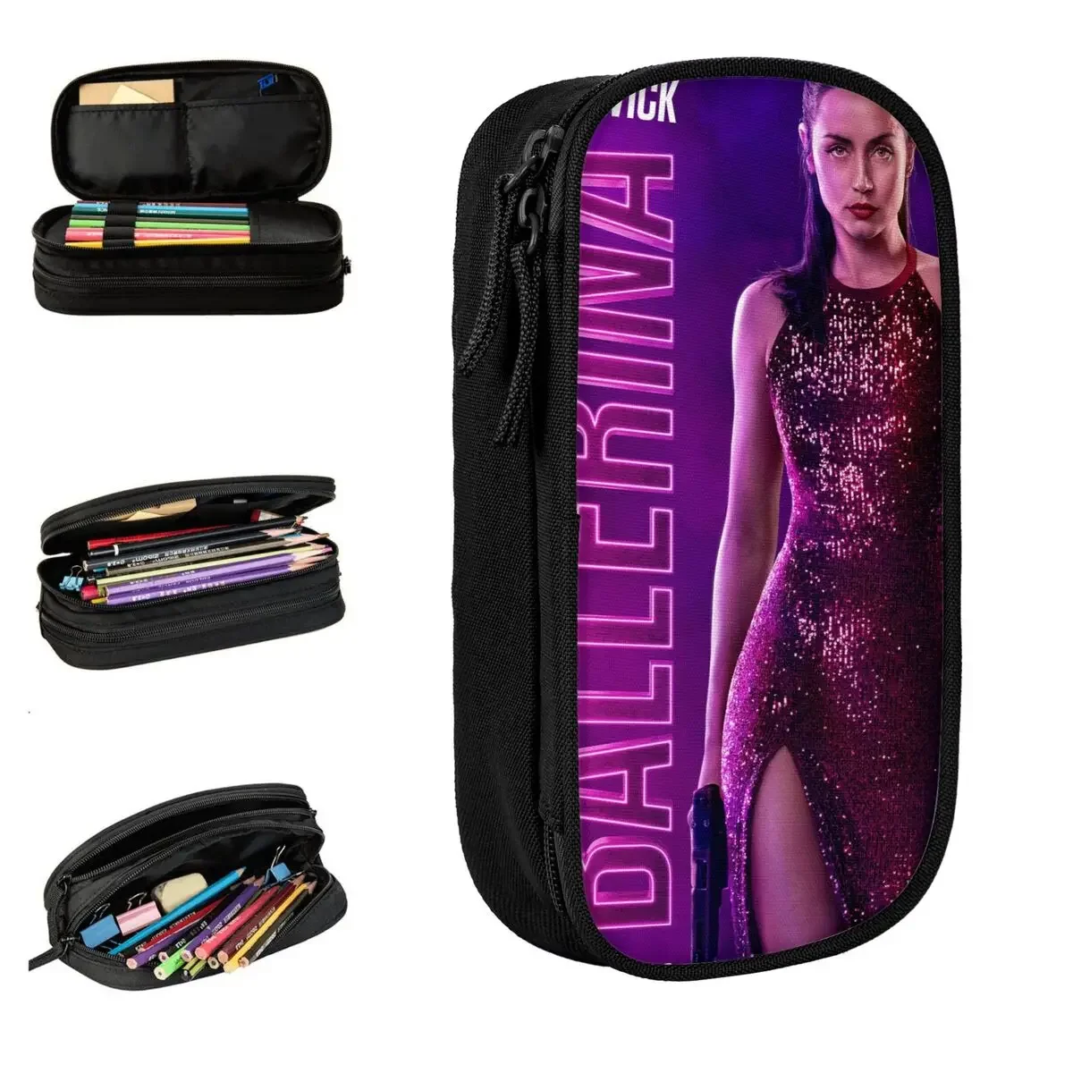 From The World Of John Wick Ballerina Pencil Cases Pencilcases Pen for Student Bag Students School Zipper Stationery