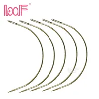 LOOF 9cm 12pc C TYPE Curved Stainless Steel Circular knitting Needles Hair Weaving Thread/Sewing Needles For Hair Extension Tool