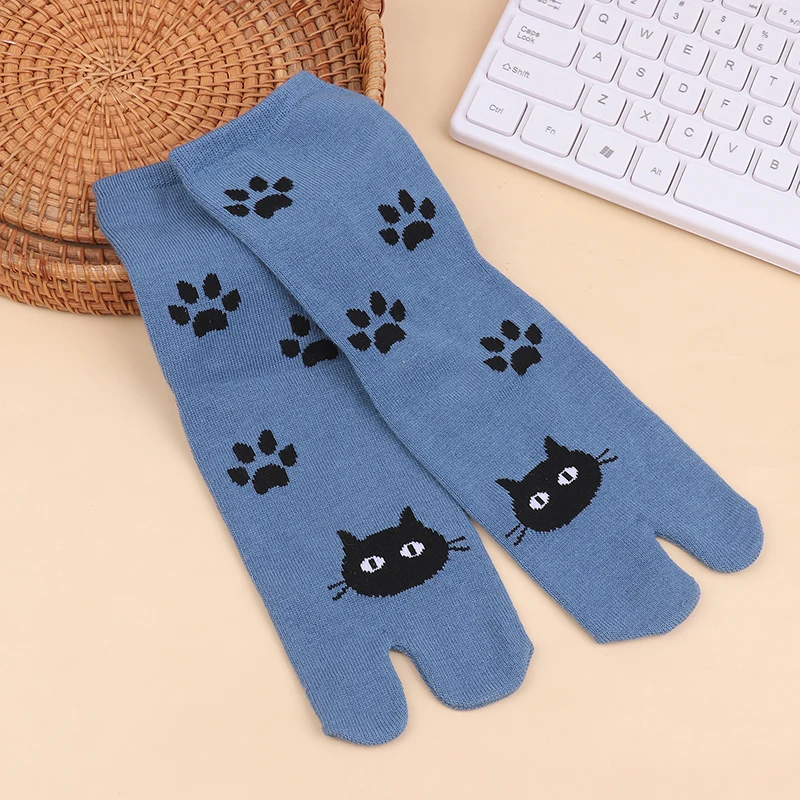 1 Pair Japanese Style Two Finger Socks Unisex Clog Socks Polyester Toe Separation Socks Kimono Flip Flop Sandal Split Toe Sock