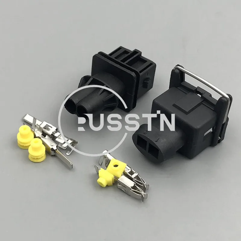 1 Set 2 Hole 3.5mm EV1 Style Auto Fuel Injector Type Automotive Socket AC Assembly For VW Audi 827551-3 / 828657-3 106462-1