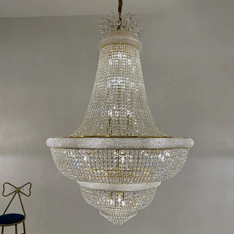 Modern Luxury K9 Crystal Wedding Chandelier For Venue Banquet Hall Event Party Decor Event Rental Pendant Lighting